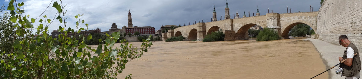 Panoramic River Ebro fishing landscape in Aragon Spain for holiday budget guide